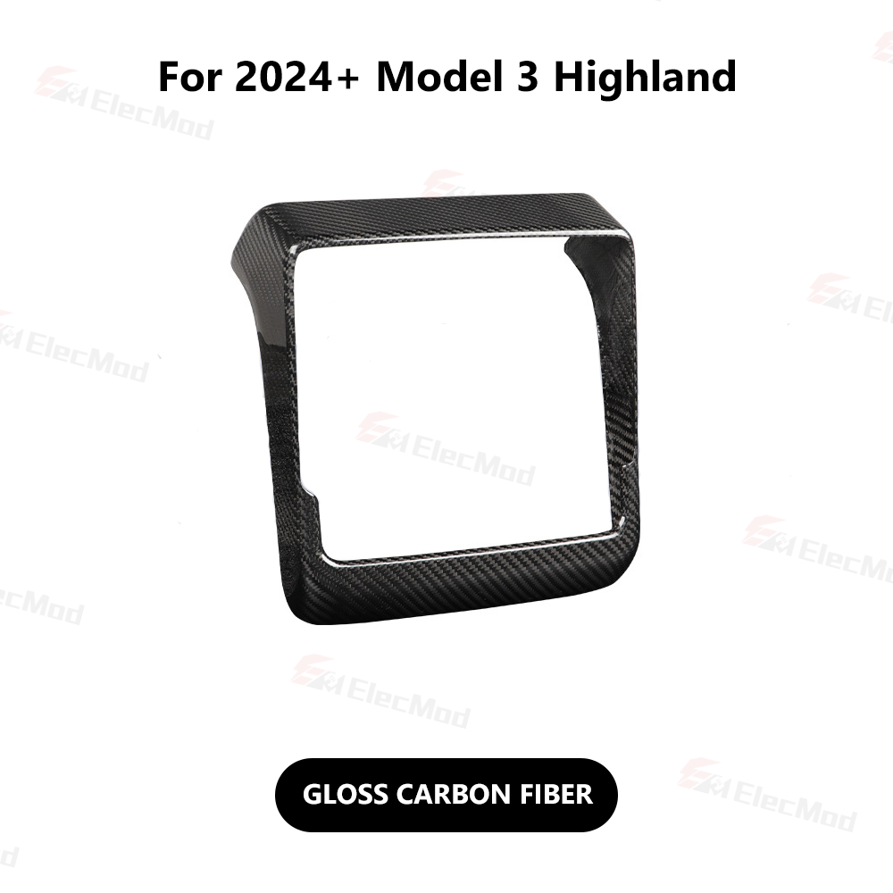 Elecmod Real Carbon Fiber Rear AC Vent Cover for 2024 Model 3 Highland