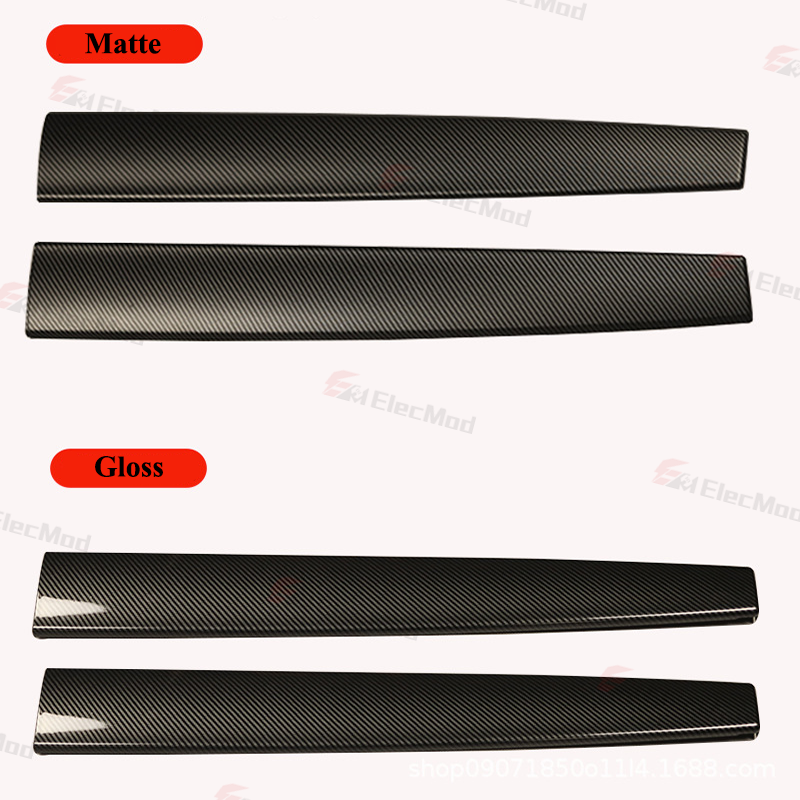 ElecMod ABS Carbon Fiber Pattern Dash Cap & Front Door Trim Panel Cover for Tesla Model 3/Y