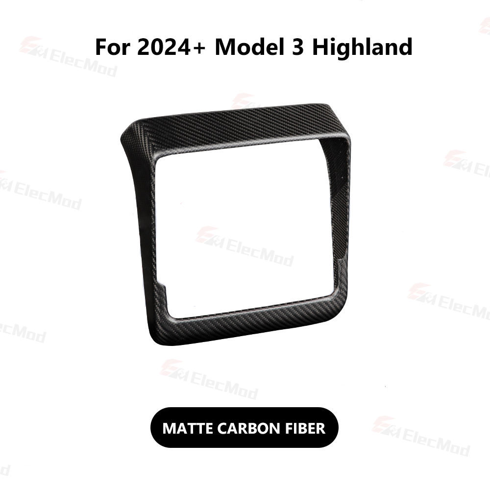 Elecmod Real Carbon Fiber Rear AC Vent Cover for 2024 Model 3 Highland