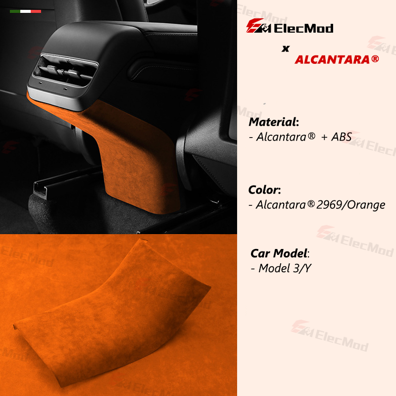 ElecMod Alcantara Rear Anti-kick Trim Cover For Tesla Model 3/Y