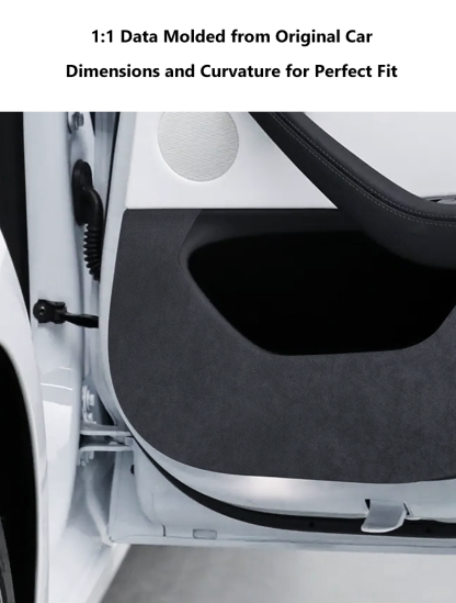 ElecMod Alcantara Door Kick Mat Cover For Tesla Model 3 Highland