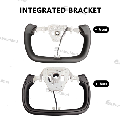 ElecMod Tesla Yoke Steering Wheel Alcantara / Nappa Leather with Heated For  Model Y Juniper 2025+