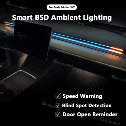 ElecMod BSD Blind Spot Detection Smart Ambient Lighting System For Model 3/Y/3 Highland/ Y Juniper