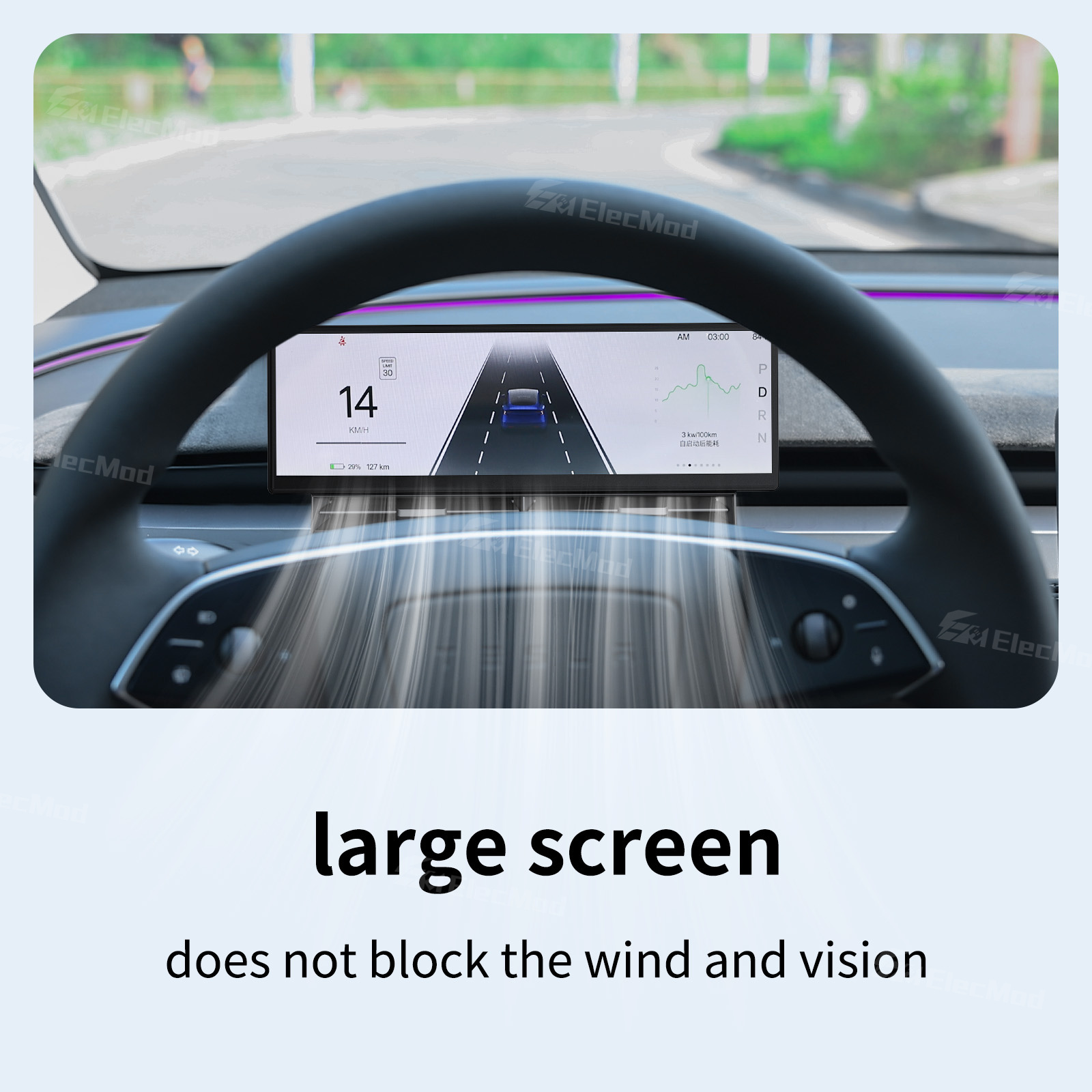 ElecMod F11 Dashboard Touch Screen CarPlay Instrument Cluster For Model Y Juniper / Model 3 Highland / Model 3/Y