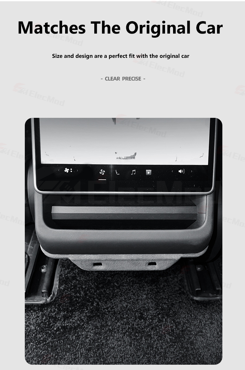 ElecMod Alcantara Rear Anti-kick Trim Cover For Tesla Model 3 Highland