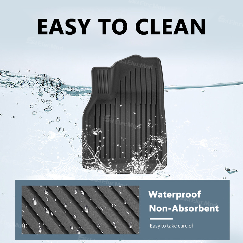 ElecMod Tesla TEP Floor Mats Non-slip Waterproof Durable Car Mats For 2025+ Model Y Juniper
