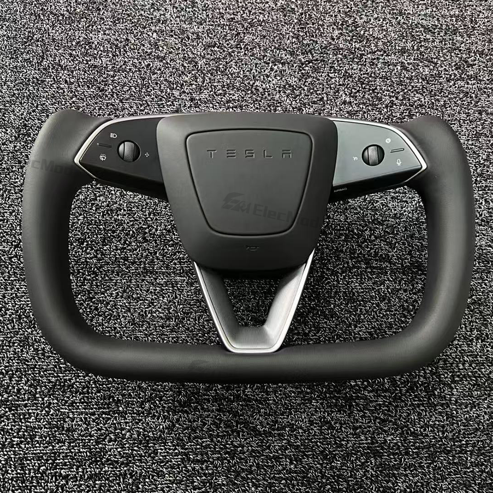 ElecMod Tesla Yoke Steering Wheel Alcantara / Nappa Leather with Heated For  Model Y Juniper 2025+