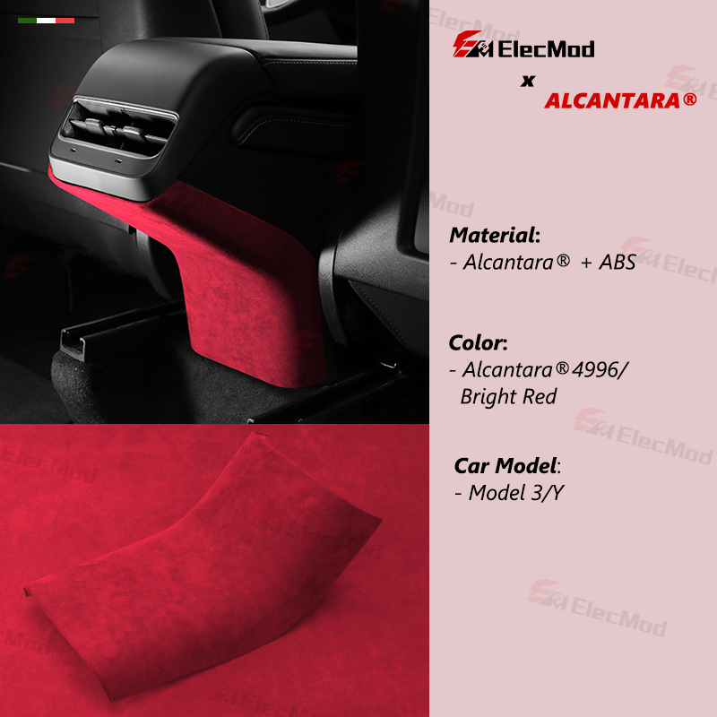 ElecMod Alcantara Rear Anti-kick Trim Cover For Tesla Model 3/Y