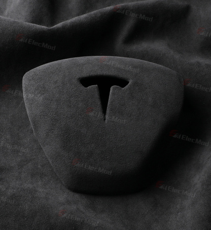 ElecMod Alcantara Tesla Steering Wheel Airbag Trim Cover for Model 3/Y