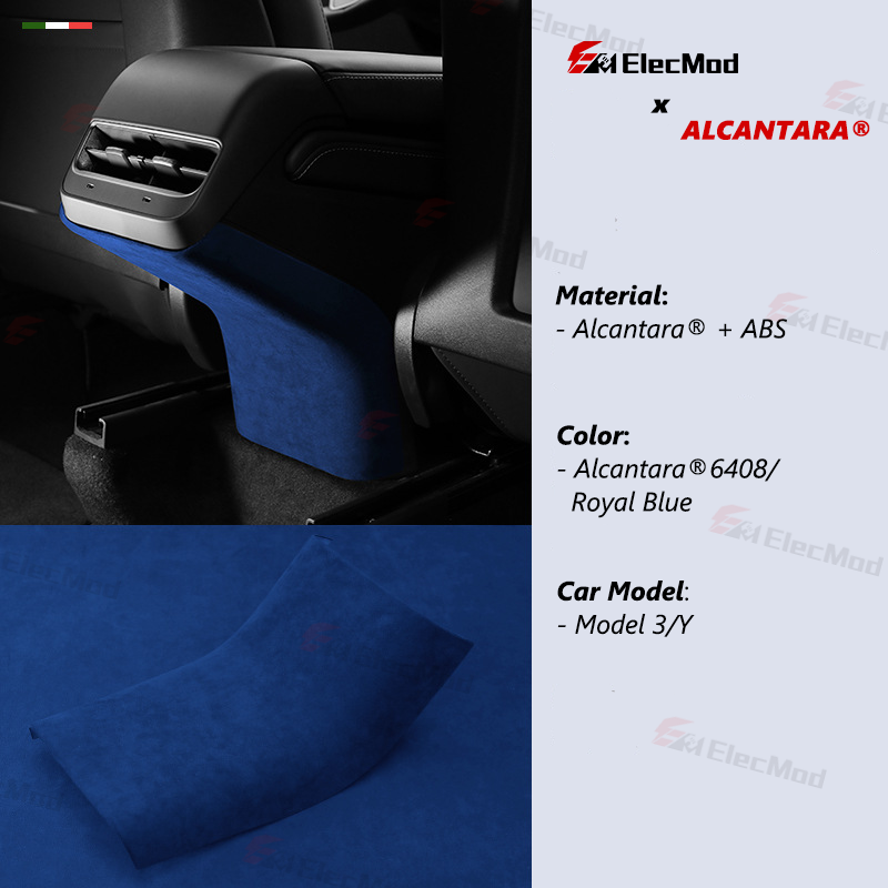 ElecMod Alcantara Rear Anti-kick Trim Cover For Tesla Model 3/Y