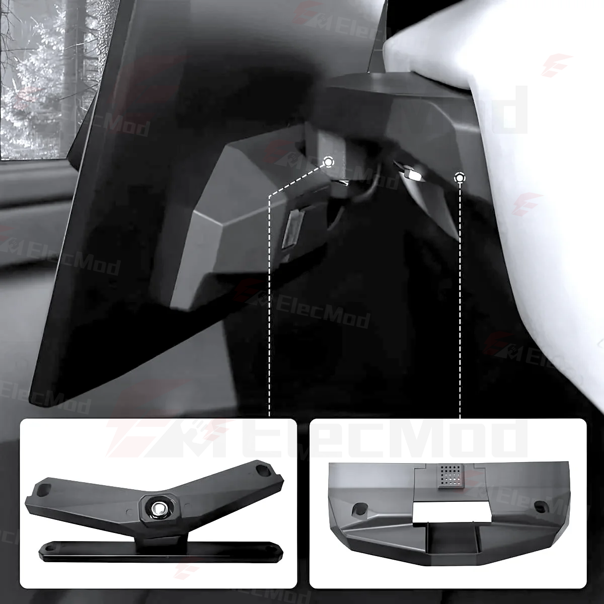 ElecMod Center Console Dashboard Touch Screen Swivel Mount kit  For Tesla Cybertruck
