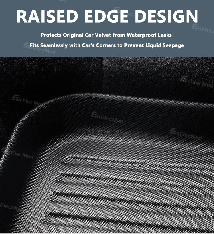 ElecMod Tesla TEP Floor Mats Non-slip Waterproof Durable Car Mats For 2025+ Model Y Juniper