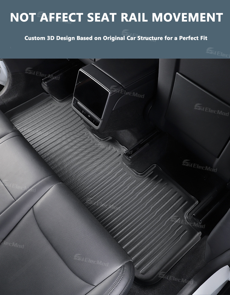 ElecMod Tesla TEP Floor Mats Non-slip Waterproof Durable Car Mats For 2025+ Model Y Juniper