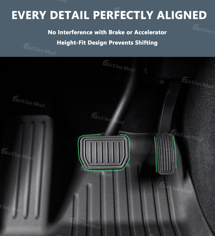 ElecMod Tesla TEP Floor Mats Non-slip Waterproof Durable Car Mats For 2025+ Model Y Juniper