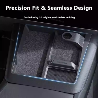 ElecMod Wireless Charging Dock Limiter & Anti-Slip Organizer (3-in-1Charging) For Model 3 Highland / Model Y Juniper