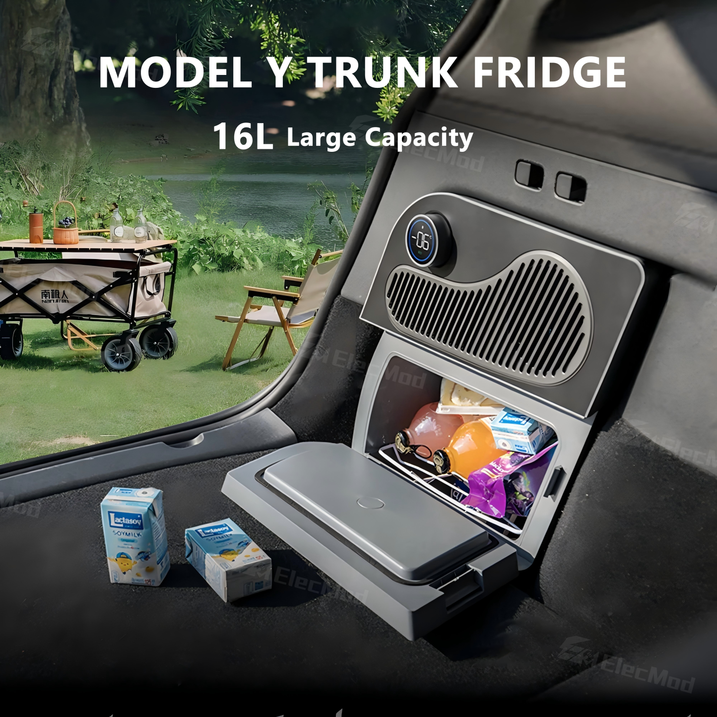 ElecMod GLACIER Y Trunk Fridge 16L Built-in Refrigerator Upgrade Compressor Cooler For Model Y/Model Y Juniper