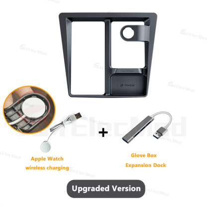 ElecMod Wireless Charging Dock Limiter & Anti-Slip Organizer (3-in-1Charging) For Model 3 Highland / Model Y Juniper