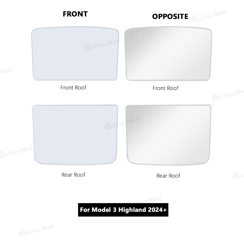 ElecMod Lightweight Simple Installation Roof Sunshade For Model 3/Y/Model 3 Highland/Model Y Juniper