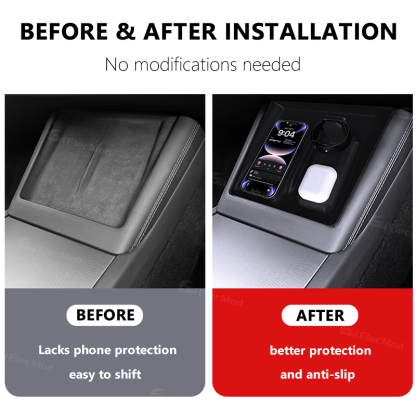 ElecMod Wireless Charging Silicone Anti-Slip Mat (3-in-1Charging) For Tesla Model 3/Y