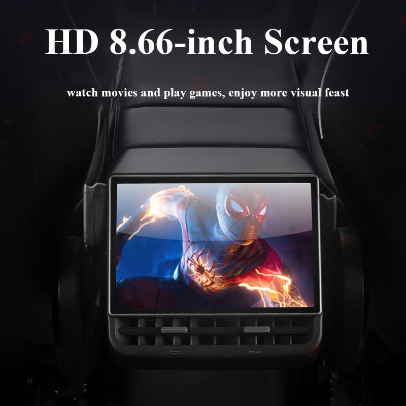 ElecMod 8.6-inch Rear Entertainment Display For Tesla Model 3/Y (Android & Large Air Vent)