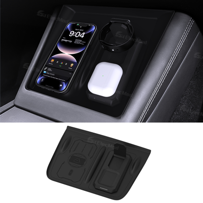 ElecMod Wireless Charging Silicone Anti-Slip Mat (3-in-1Charging) For Tesla Model 3/Y