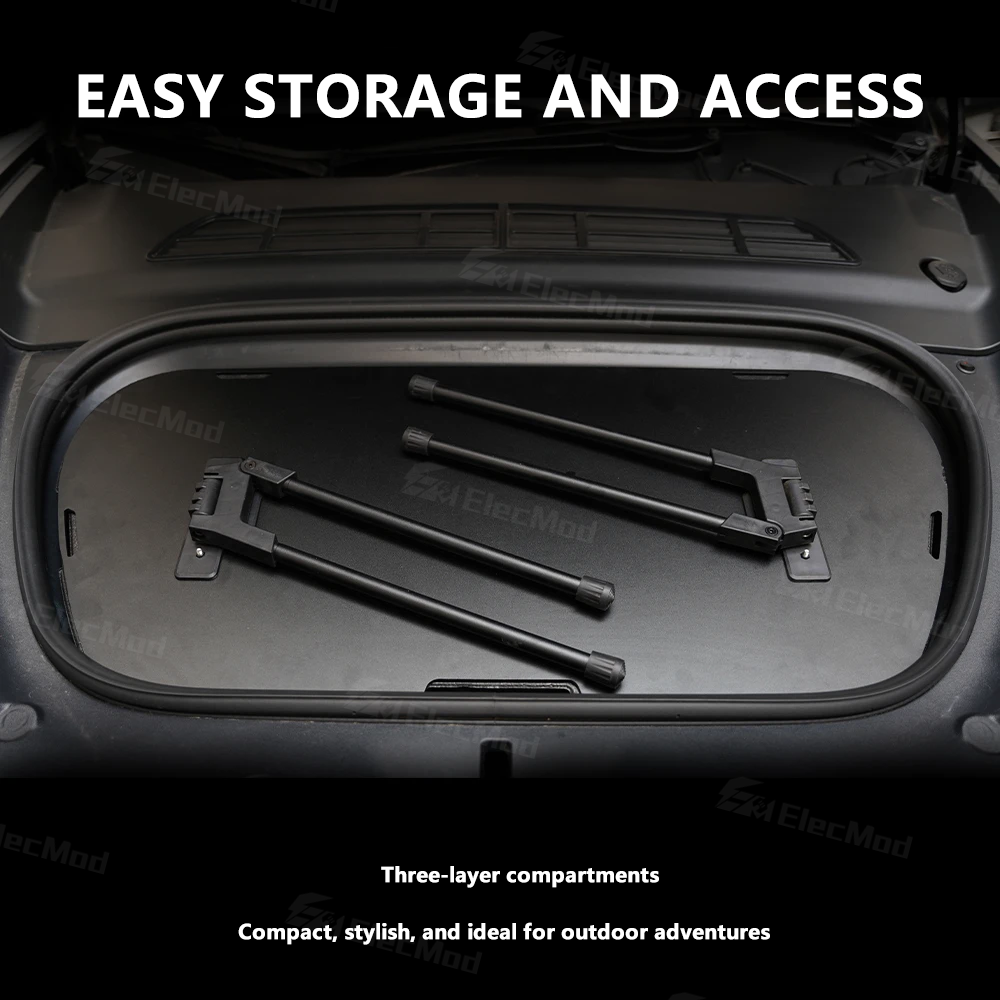 ElecMod Tesla Front Trunk Camping Gear Storage Box For Tesla Model Y (with Table, Chairs, Coffee Set) 