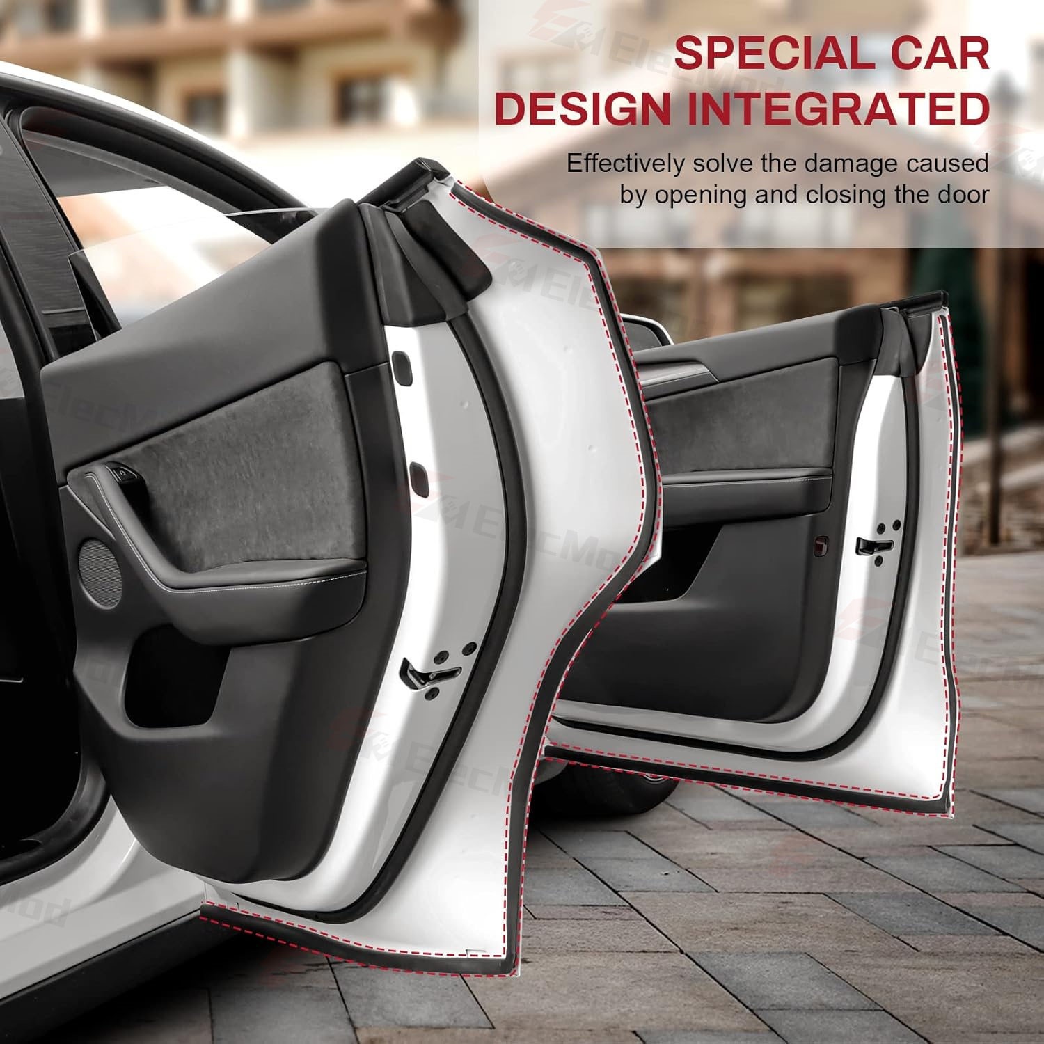 ElecMod Soundproofing Weather Strip Rubber Seal Noise Insulation For Tesla Model 3/Y Accessories