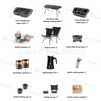 ElecMod Tesla Front Trunk Camping Gear Storage Box For Tesla Model Y (with Table, Chairs, Coffee Set) 