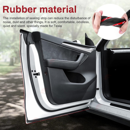 ElecMod Soundproofing Weather Strip Rubber Seal Noise Insulation For Tesla Model 3/Y Accessories