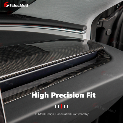 ElecMod Real Carbon Fiber Dash Cap Cover For Model 3 Highland