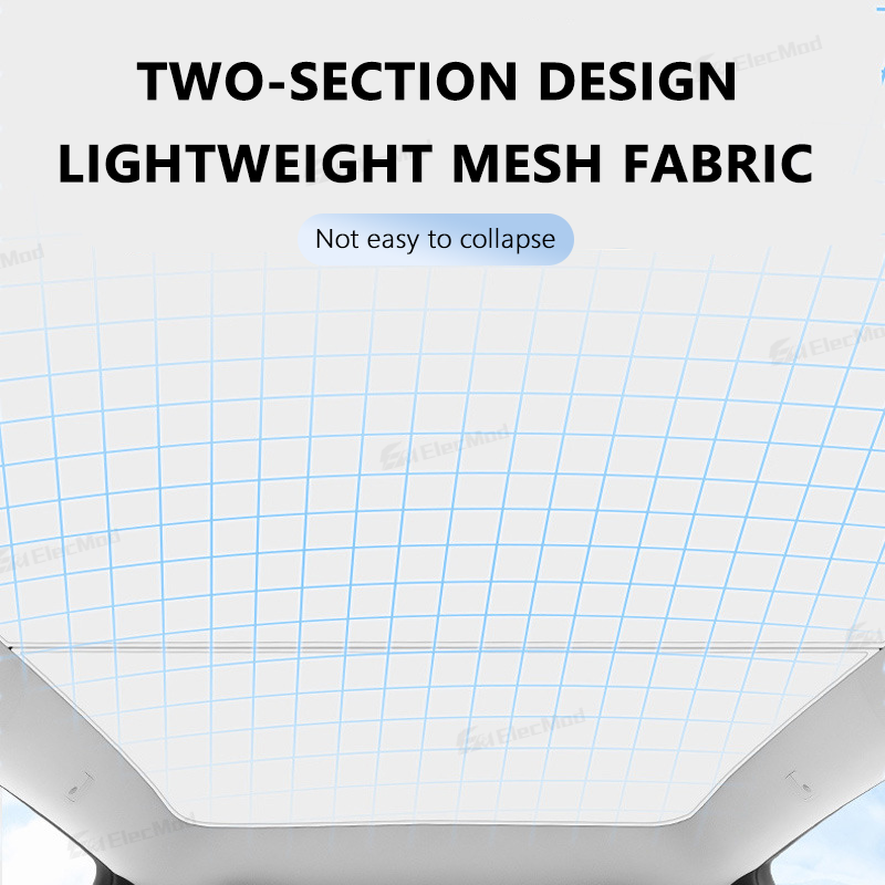 ElecMod Lightweight Simple Installation Roof Sunshade For Model 3/Y/Model 3 Highland/Model Y Juniper