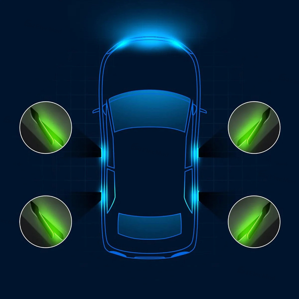 ElecMod V6 Auto Presenting Door Handle With Color LED Light for Tesla Model 3/Y (4PCS)