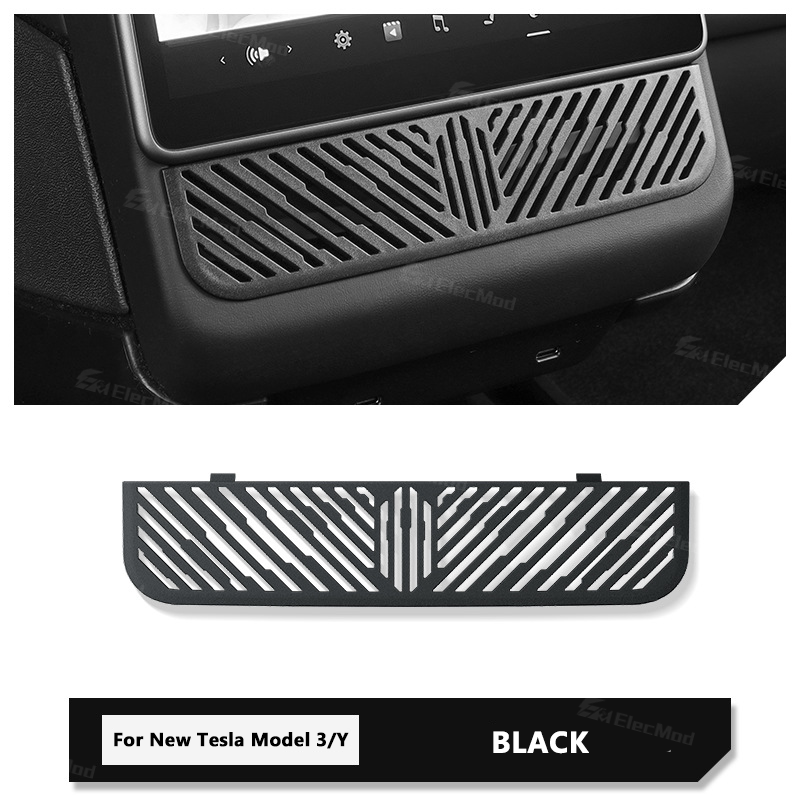 ElecMod Tesla Rear Air Conditioner Air Outlet Protective Cover For Model 3 Highland 2024+/ Model Y Juniper 2025+