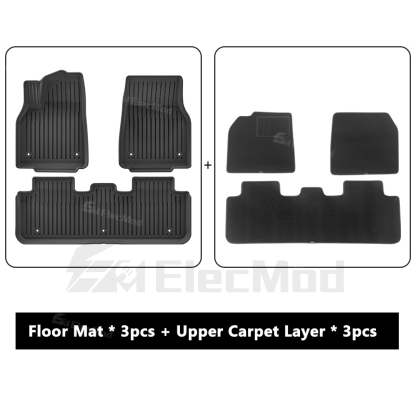 ElecMod Tesla TEP Floor Mats Non-slip Waterproof Durable Car Mats For 2025+ Model Y Juniper