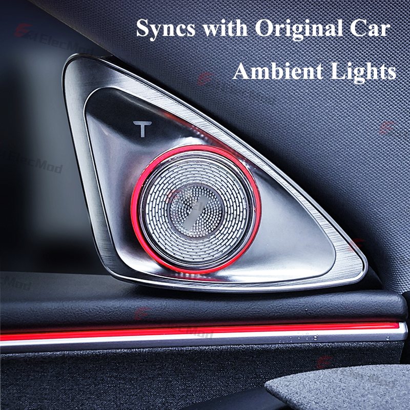 ElecMod 4D Rotating Tweeter with Ambient Light For Tesla Model 3/Y/Model 3 Highland