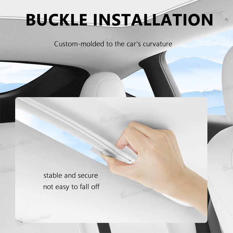 ElecMod Lightweight Simple Installation Roof Sunshade For Model 3/Y/Model 3 Highland/Model Y Juniper