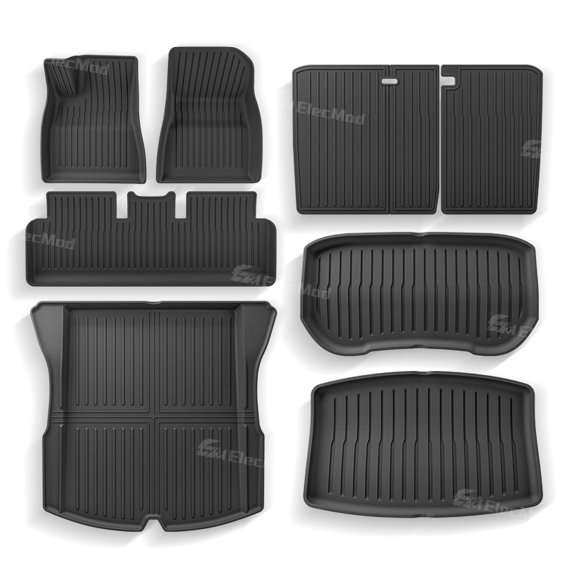 ElecMod Tesla TEP Floor Mats Non-slip Waterproof Durable Car Mats For 2024+ Model 3 Highland