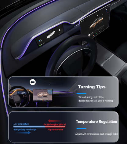 ElecMod F89 8.9-Inch CarPlay Instrument Cluster with Ambient Lighting For Model 3 Highland