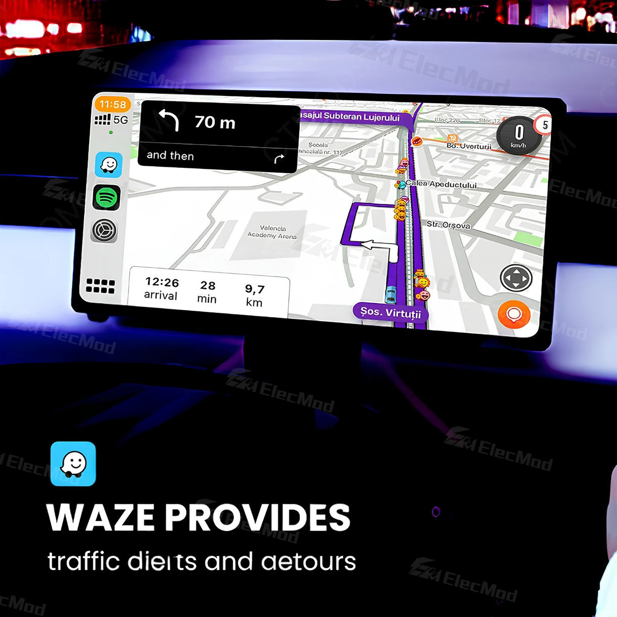 ElecMod Tesla Dashboard Screen FC9 8.9-inch Instrument Cluster Display For Tesla Cybertruck