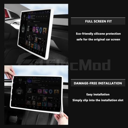 ElecMod Central Control Display Silicone Protector Cover For Tesla Model 3 Highland/Model Y Juniper