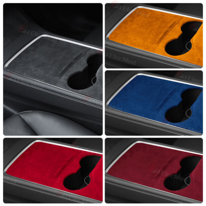ElecMod Alcantara Center Console Trim Cover For Tesla Model 3/Y