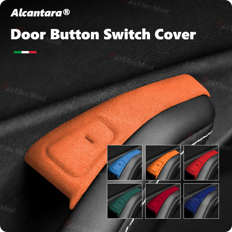 ElecMod Alcantara Door Button Switch Trim Cover For Tesla Model 3/Y