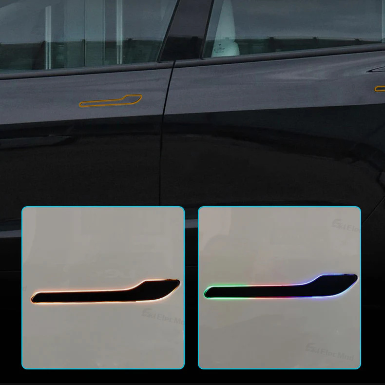 ElecMod V6 Auto Presenting Door Handle With Color LED Light for Tesla Model 3/Y (4PCS)