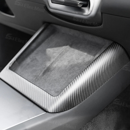 ElecMod Real Carbon Fiber Center Console Charging Frame Cover for Tesla Model 3 Highland 2024+