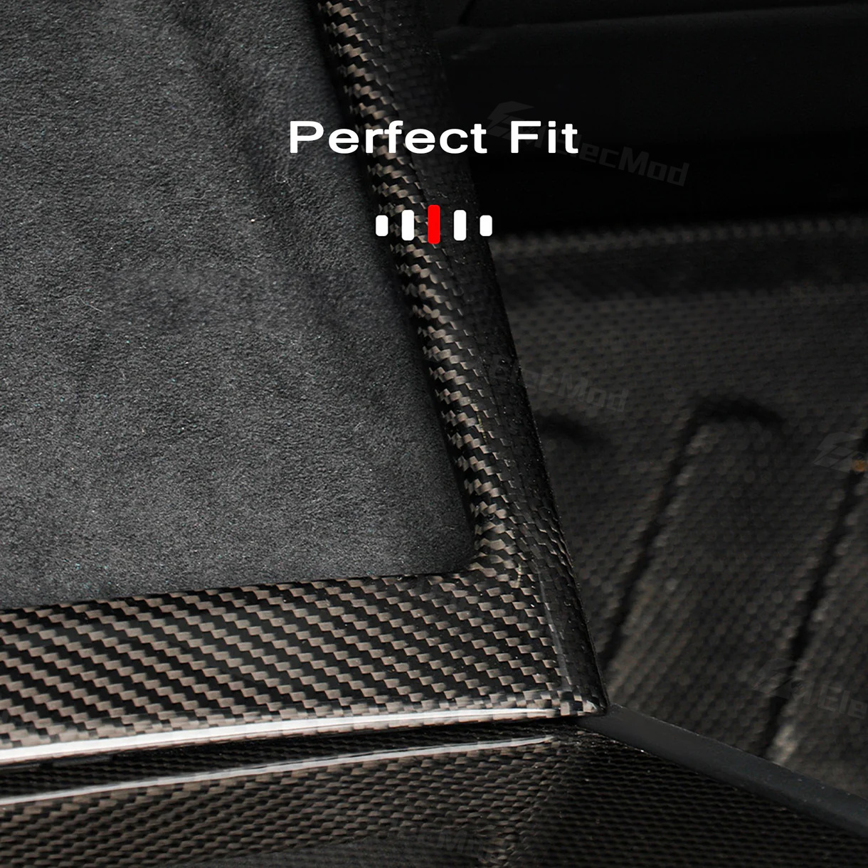 ElecMod Real Carbon Fiber Center Console Charging Frame Cover for Tesla Model 3 Highland 2024+