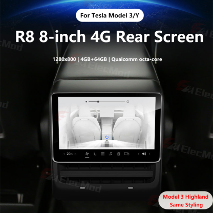 ElecMod 8-Inch 4G Android Rear Screen For Model Y/3