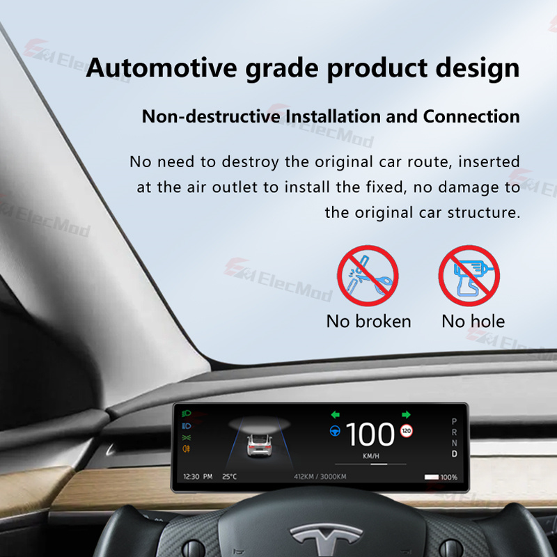 ElecMod 8.8-Inch Touch Screen Instrument Cluster for Tesla Model 3/Y