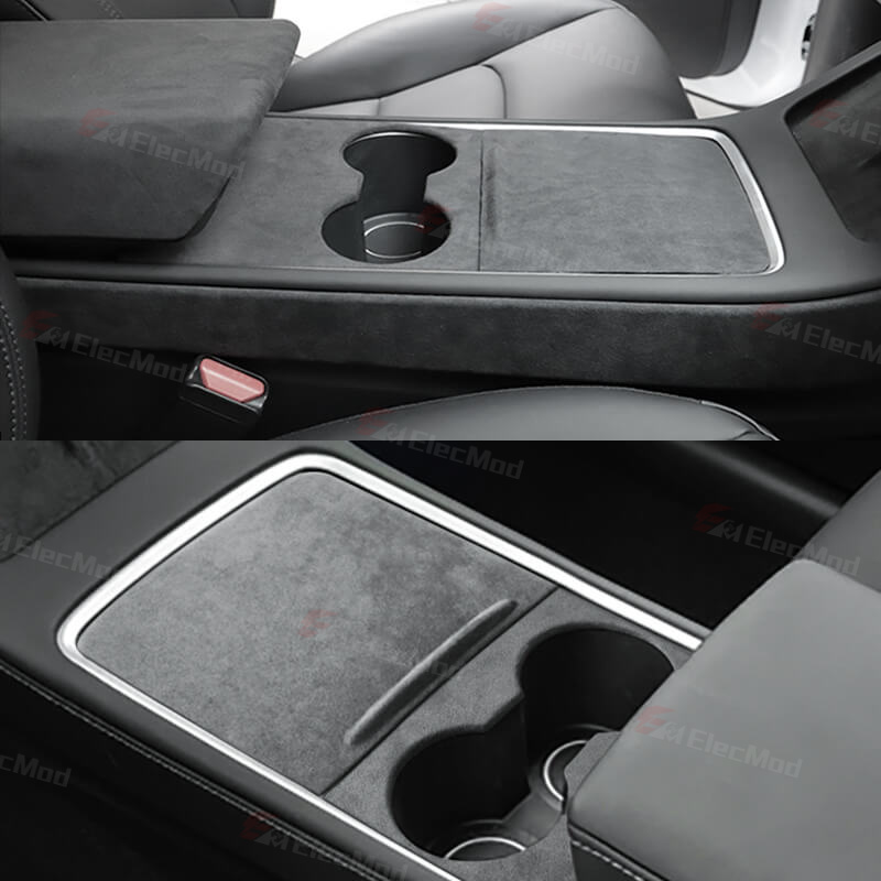 ElecMod Alcantara Center Console Trim Cover For Tesla Model 3/Y