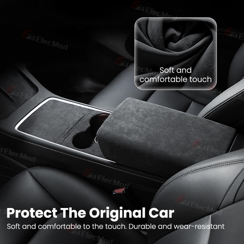 ElecMod Alcantara Center Console Trim Cover For Tesla Model 3/Y