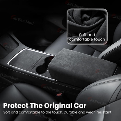 ElecMod Alcantara Center Console Trim Cover For Tesla Model 3/Y